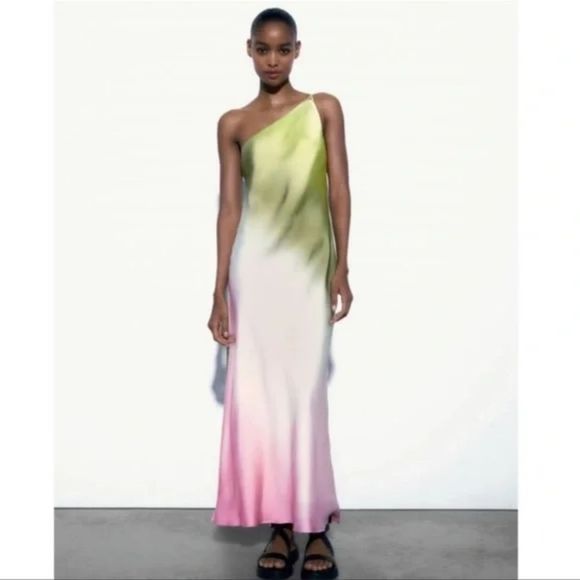 ZARA TIE DYE ASYMMETRIC DRESS - Picture 11 of 16